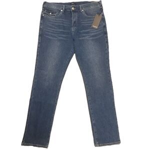 True Religion Mens 36x32  Jeans Geno Relaxed Slim Blue Denim
